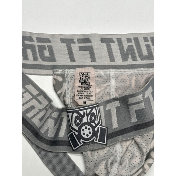 FT Grunt Men's Gray Jockstrap Underwear Graffiti Design Boxer Briefs - Picture 5 of 6
